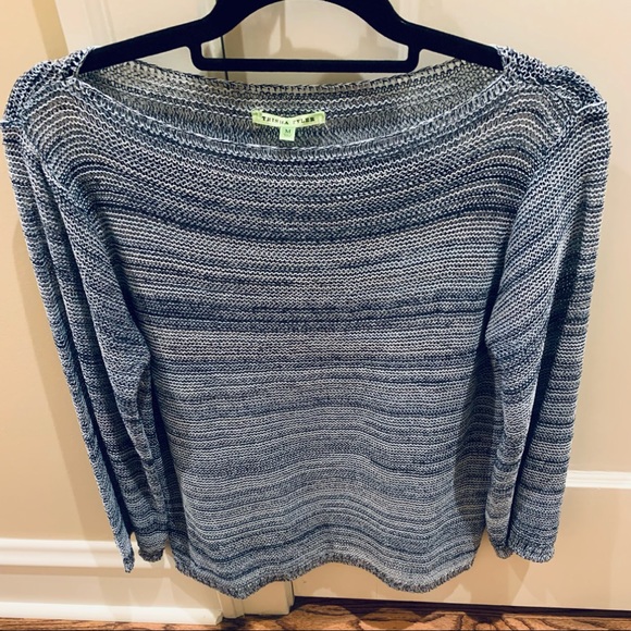 Trisha Tyler Ombré Blue Boatneck Sweater size M - Picture 2 of 6